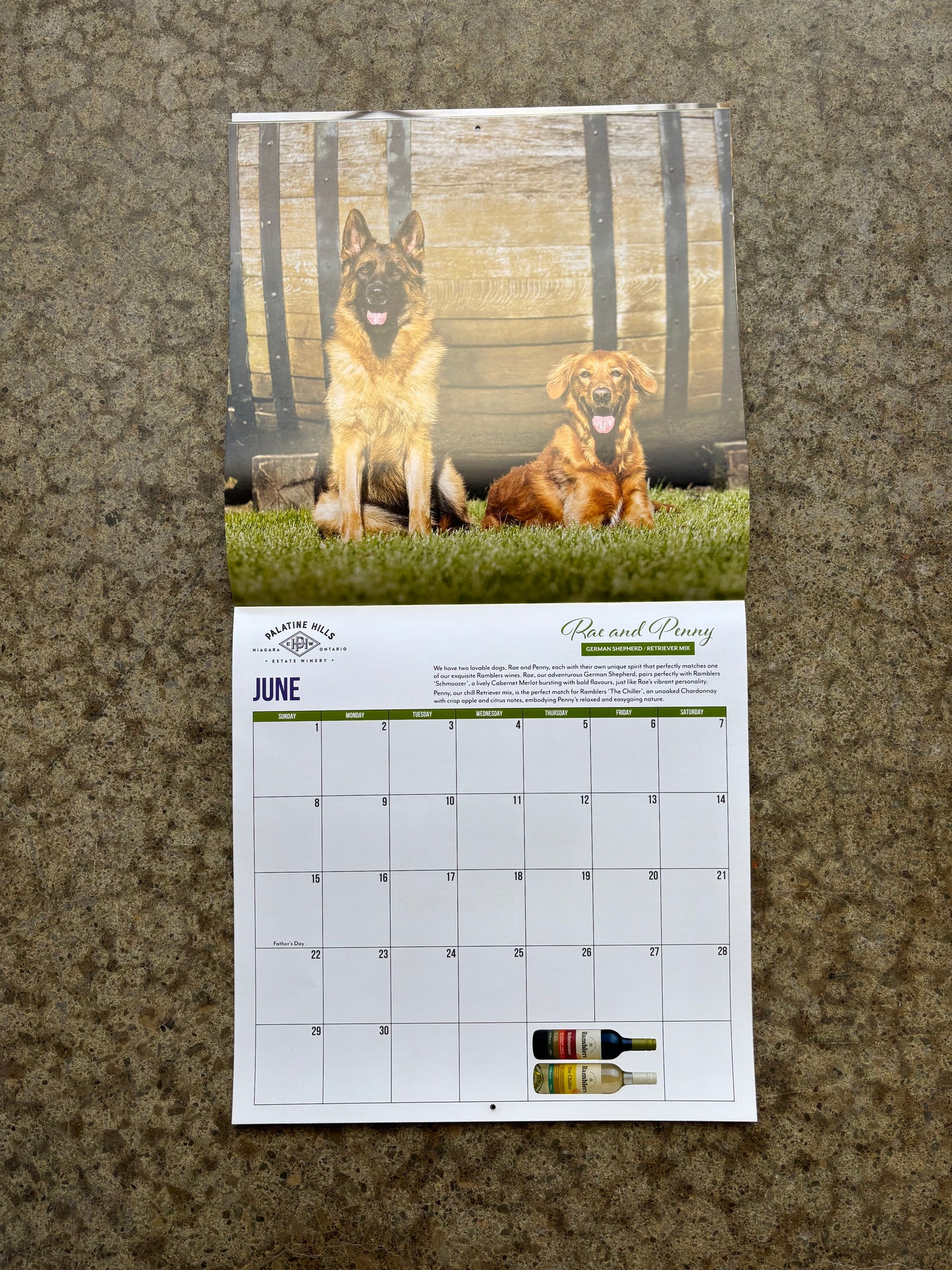 2025 Winery Dogs of Ontario Calendar